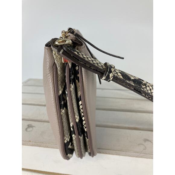 KATE SPADE, TAUPE LEATHER, SNAKE PRINT WOMENS CROSSOBODY BAG - Picture 2 of 15